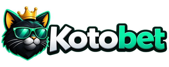 Logo Kotobet Casino, chat noir couronné à lunettes vertes
